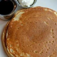 Harbor Signature Pancakes · Our special wheat recipe.. Make it a combo with a smaller portion of pancakes, two cage free...