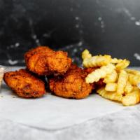 3 Jumbo Hot Tender Combo · 3 of our famous, jumbo, hand-breaded chicken tenders drenched in Nashville Hot Sauce. Served...