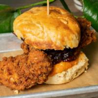 Dirty South Biscuit · Crispy Chicken / Bacon Pepper Jam / Pimento Cheese / Buttermilk Biscuit