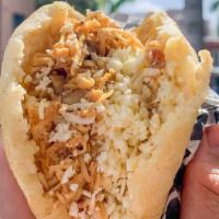 Arepa With Chicken & Cheese (Pollo & Queso)  · Shredded chicken ,cheese and tomato