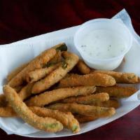 Fried Green Beans · Battered, seasoned and fried, served with ranch dressing