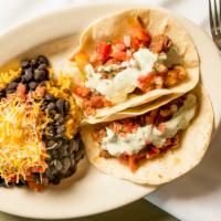 3 Pc Surf & Turf Tacos · Braised brisket with our Latin infused shrimp, topped with crema de cilantro and pico de gal...