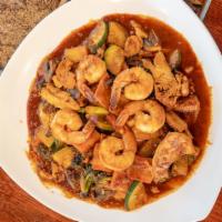 *Spice 3:16 Special · Chicken & Shrimp mixed with vegetables in our delicious roasted chili sauce.
