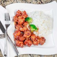 General Tso'S Chicken · Hot and spicy. Chunks of chicken deep fried and sauteed with hot spicy sauce.