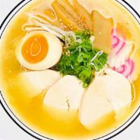 (R6) Chicken Ramen · [Cloudy Chicken Broth] [Egg Thin Noodle] Sliced chicken, bean carrot, bamboo shoot, fish cak...