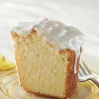 Lemon Pound Cake Slice · This pound cake is an old-fashioned recipe with lemon glaze on top.