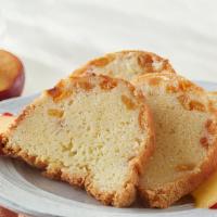 Peach Pound Slice Of Pound Cake · Peaches are baked right into this delicious pound cake.