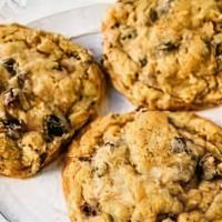 Oatmeal Raisin Cookies · Full of nubby oats and plenty of sweet raisins, these lightly spiced cookies are pleasingly ...