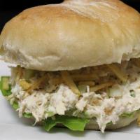 Sandwich De Pollo · Pulled chicken breast with celery and mayonnaise.