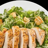 Chicken Caesar Salad · Chicken Caesar salad romaine lettuce, chicken Parmesan cheese, and croutons.