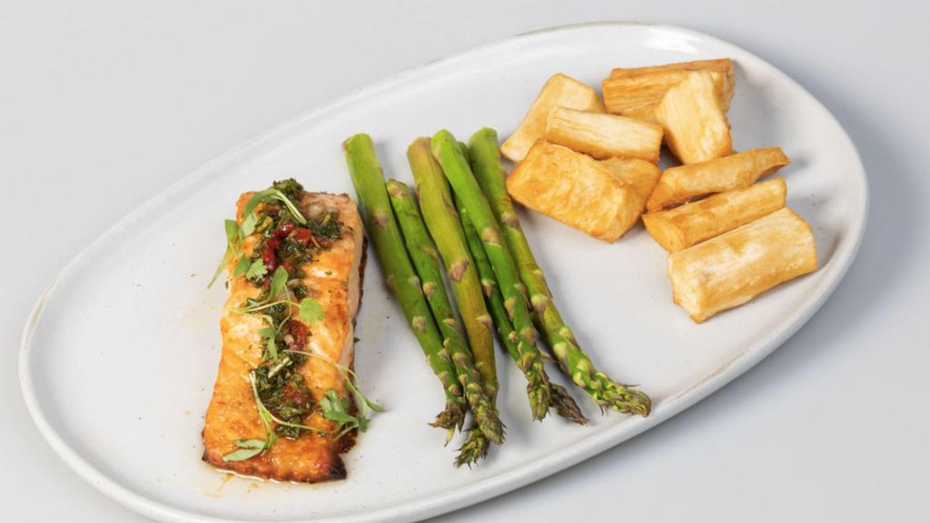 Salmon On The Grill · Salmon Cooked to Perfection. Pick 2 Sides
