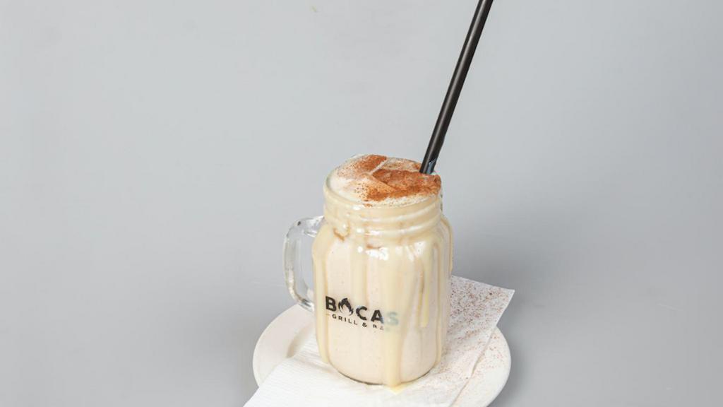 Chicha De Coco · Rice-based drink with Coconut and Milk, flavored with Condensed Milk, Cinnamon and Shredded Coconut