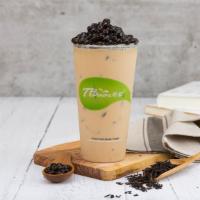 Bubble Milk Black Tea 茶霸珍奶 · Bubbles are included.