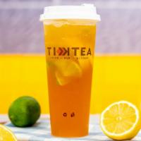 Honey Lemon Fruit Tea · Include Boba, lemon, honey, green tea and  sugar.