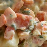 Russian Salad · 8 oz of delicious russian salad made of potatoes, sweet potatoes, carrots, green peas, parsl...
