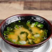 Miso Soup · Choice of shrimp scallop or crabmeat.