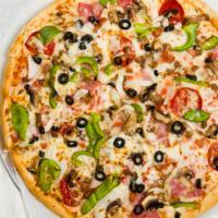 Supreme · Real mozzarella cheese, pepperoni, sausage, ground beef, mushrooms, bell peppers, onions and...