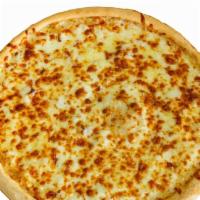 White Pizza · Real mozzarella cheese, Garlic, Extra virgin Olive Oil, Butter and our special White Sauces.