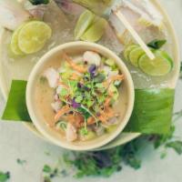 Ceviche Veracruzano · Locald wild snapper leche de tigre, marinade, cilantro, avocado, tomato, shaved red onion