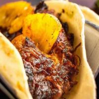 Taco Al Pastor (3 Tacos Per Order) · Pork shoulder, pineapple, onion, pasilla, cilantro