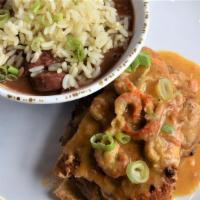 Bayou Chicken · Shrimp and crab-stuffed Creole chicken pan seared and topped with our Crawfish Louie sauce. ...