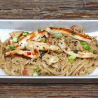 Tallarin Chifero · All natural chicken, rice noodles, tahini, oyster sauce, soy