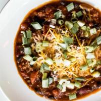 Classic Carolina Ale House Chili (Bowl) · Braised beef & beans, tomato, green & red pepper, jalapeno, smoked bacon.