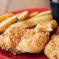 Kids Chicken Tenders (Grilled Or Fried) · (Available til 11pm) Fresh chicken tenders, grilled or hand-battered & fried. Served with ch...