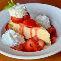 Ny Strawberry Cheesecake · New York Style Cheesecake with strawberry puree.