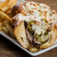 The Cheef · 790 cal. Our delicious Italian beef on Italian bread, with melted Mozzarella cheese on top.
