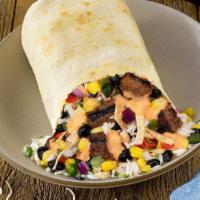Burrito · Your choice of protein, rice and beans, flavorful salsas, sauces, and toppings wrapped in a ...
