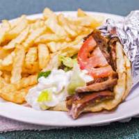 Gyro & Fries · With choice of medium drink.