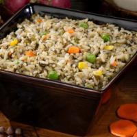 Spinach Rice · White rice mixed with callaloo and vegetables.