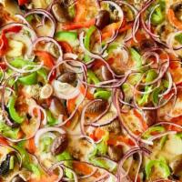 Octolana · Tomato sauce, mozzarella, green pepper, onion, mushroom, Kalamata olives.
