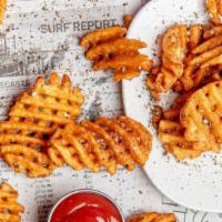 Seasoned Waffle Fries · seasoned waffle fries served with a side of truffle ketchup