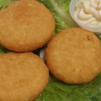 Mini Fried Arepitas (3) · Sampler of corn arepas served with choice of Fresh Shredded White Cheese or Fresh Guayanes C...