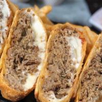 All Philly Cheese Steak Eggroll · Philly steak and provolone Motz cheese. Add French Fries for an additional charge.