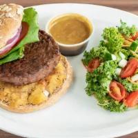 The Beyond Burger (Plant Base Burger) · A Plant Based Burger served with Lettuce, Red Onions, Tomato, Mash Sweet Plantain and our Mu...