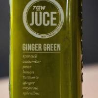 Ginger Green · Spinach, Cucumber, Pear, Lemon, Turmeric, Spirulina, Cayenne Pepper, Ginger.