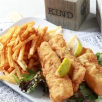 Fish & Chips Basket · Comes with Choice of Fries(Lemon Pepper, Cajun or Regular) and side of Coleslaw