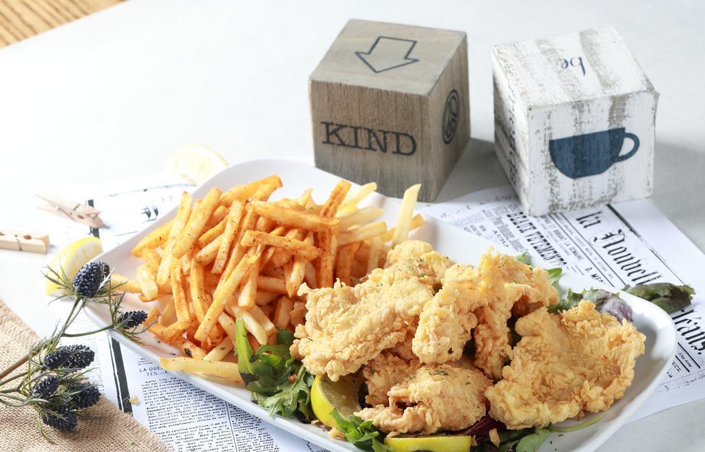 Chicken Tenders Basket · Comes with Choice of Fries(Lemon Pepper, Cajun or Regular) and side of Coleslaw