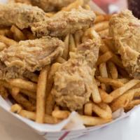 Wings Basket (6 Pcs) · Comes with Choice of Fries(Lemon Pepper, Cajun or Regular) and side of Coleslaw