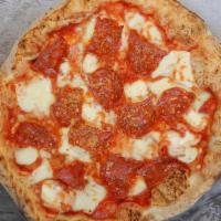 Spicy Salami Pizza · Margherita with spicy salami.