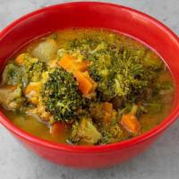 Minestrone Soup · Bowl of homemade Italian vegetable soup.