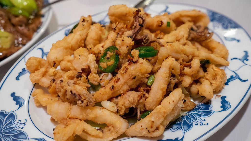 Pan Fried Spicy Salted Squid · Hot and Spicy. Hot.