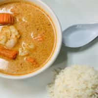 Massaman Curry · Unique aromas, closer to massaman curry in India. Massaman curry sauce, potato, carrot and p...