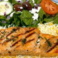 Grilled Salmon · Seasoned and lightly cooked on a charbroiled grill