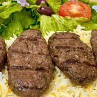 Beef Kafta · Ground beef mixed with herbs and spices and grilled