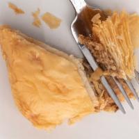 Baklava · Rich, sweet dessert pastry, made of layers of filo, filled with chopped nuts, sweetened, and...