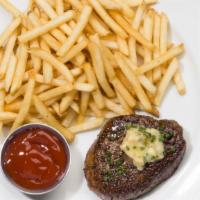 Steak Frites · With French fries and confit garlic butter.